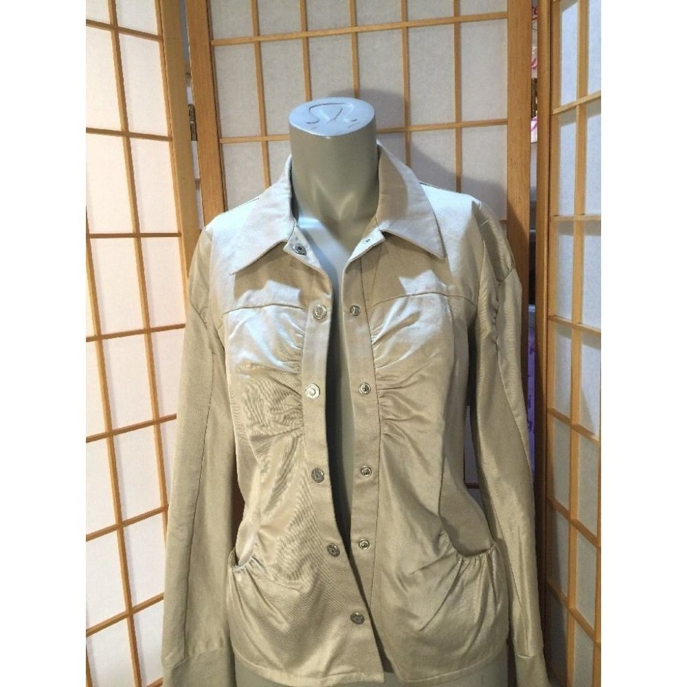 Meritage Beige Snap Button Front Basic Jacket Wom… - image 2